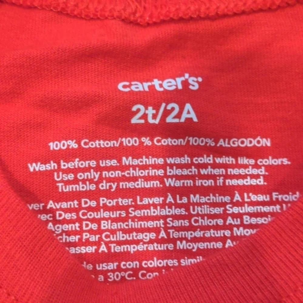 Carter's Red Fire Truck Short Sleeve Graphic Boys Tee size 2T